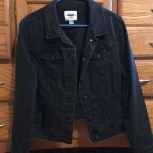 a black jean jacket
